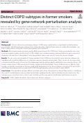 Cover page: Distinct COPD subtypes in former smokers revealed by gene network perturbation analysis