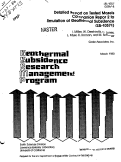 Cover page: DETAILED REPORT ON TESTED MODELS COMPANION REPORT 2 TO SIMULATION OF GEOTHERMAL SUBSIDENCE (LBL-10571)