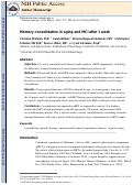 Cover page: Memory Consolidation in Aging and MCI After 1 Week