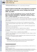 Cover page: Impact of Physical Activity After Cancer Diagnosis on Survival in Patients With Recurrent Colon Cancer: Findings From CALGB 89803/Alliance