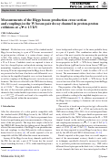 Cover page: Measurements of the Higgs boson production cross section and couplings in the W boson pair decay channel in proton-proton collisions at s=13TeV.