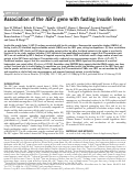 Cover page: Association of the IGF1 gene with fasting insulin levels