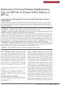 Cover page: Redetection of Cervical Human Papillomavirus Type 16 (HPV16) in Women With a History of HPV16