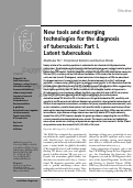 Cover page: New tools and emerging technologies for the diagnosis of tuberculosis: Part I. Latent tuberculosis.