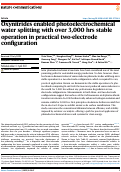Cover page: Oxynitrides enabled photoelectrochemical water splitting with over 3,000 hrs stable operation in practical two-electrode configuration