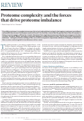 Cover page: Proteome complexity and the forces that drive proteome imbalance