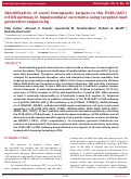 Cover page: Identification of novel therapeutic targets in the PI3K/AKT/mTOR pathway in hepatocellular carcinoma using targeted next generation sequencing
