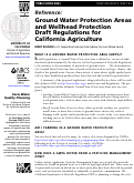 Cover page: Ground Water Protection Areas and Wellhead Protection Draft Regulations for California Agriculture