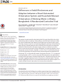 Cover page: Differences in Field Effectiveness and Adoption between a Novel Automated Chlorination System and Household Manual Chlorination of Drinking Water in Dhaka, Bangladesh: A Randomized Controlled Trial