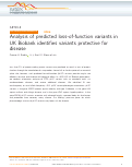 Cover page: Analysis of predicted loss-of-function variants in UK Biobank identifies variants protective for disease