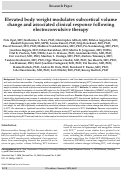 Cover page: Elevated body weight modulates subcortical volume change and associated clinical response following electroconvulsive therapy.