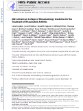 Cover page: 2021 American College of Rheumatology Guideline for the Treatment of Rheumatoid Arthritis