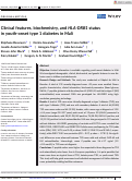 Cover page: Clinical features, biochemistry, and HLA‐DRB1 status in youth‐onset type 1 diabetes in Mali