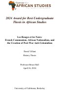 Cover page: Les Rouges et les Noirs:French Communism, African Nationalism, and theCreation of Post-War Anti-Colonialism