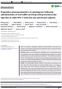 Cover page: Population pharmacokinetics of cabotegravir following administration of oral tablet and long‐acting intramuscular injection in adult HIV‐1‐infected and uninfected subjects