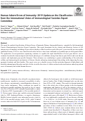 Cover page: Human Inborn Errors of Immunity: 2019 Update on the Classification from the International Union of Immunological Societies Expert Committee