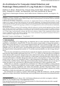Cover page: An architecture for computer-aided detection and radiologic measurement of lung nodules in clinical trials