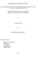Cover page: Supporting Implicit Mobile Communication: Harnessing Ubiquitous Sensors for Context and Content to Support Social Connection /