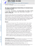 Cover page: The impact of stratifying by family history in colorectal cancer screening programs.