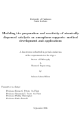 Cover page: Modeling the preparation and reactivity of atomically dispersed catalysts on amorphous supports: method development and applications