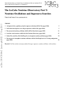 Cover page: The IceCube Neutrino Observatory Part V: Neutrino Oscillations and Supernova Searches