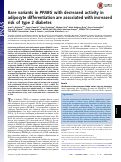 Cover page: Rare variants in PPARG with decreased activity in adipocyte differentiation are associated with increased risk of type 2 diabetes