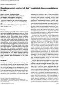 Cover page: Short communication: developmental control of Xa21-mediated disease resistance in rice.