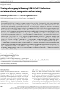 Cover page: Timing of surgery following SARS‐CoV‐2 infection: an international prospective cohort study