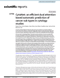 Cover page: CytoNet: an efficient dual attention based automatic prediction of cancer sub types in cytology studies.