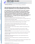 Cover page: Item-Level Genome-Wide Association Study of the Alcohol Use Disorders Identification Test in Three Population-Based Cohorts