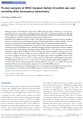 Cover page: Pooled analysis of WHO Surgical Safety Checklist use and mortality after emergency laparotomy