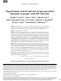 Cover page: Hypertension control and risk of age-associated dementia in people with HIV infection.