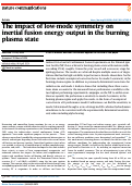 Cover page: The impact of low-mode symmetry on inertial fusion energy output in the burning plasma state.