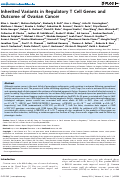 Cover page: Inherited Variants in Regulatory T Cell Genes and Outcome of Ovarian Cancer