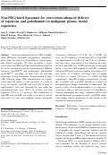 Cover page: Non-PEGylated liposomes for convection-enhanced delivery of topotecan and gadodiamide in malignant glioma: initial experience