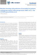 Cover page: Machine learning risk prediction of mortality for patients undergoing surgery with perioperative SARS-CoV-2: the COVIDSurg mortality score