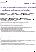 Cover page: Increasing participant diversity in AD research: Plans for digital screening, blood testing, and a community‐engaged approach in the Alzheimer's Disease Neuroimaging Initiative 4