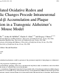 Cover page: Age-Related Oxidative Redox and Metabolic Changes Precede Intraneuronal Amyloid-β Accumulation and Plaque Deposition in a Transgenic Alzheimer’s Disease Mouse Model