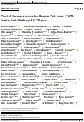 Cover page: Cortical thickness across the lifespan: Data from 17,075 healthy individuals aged 3–90 years