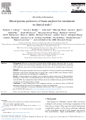 Cover page: Blood protein predictors of brain amyloid for enrichment in clinical trials?