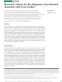 Cover page: Research criteria for the diagnosis of prodromal dementia with Lewy bodies