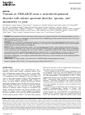 Cover page: Variants in PRKAR1B cause a neurodevelopmental disorder with autism spectrum disorder, apraxia, and insensitivity to pain.