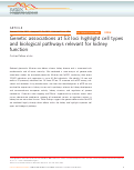 Cover page: Genetic associations at 53 loci highlight cell types and biological pathways relevant for kidney function