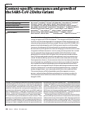 Cover page: Context-specific emergence and growth of the SARS-CoV-2 Delta variant