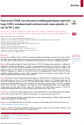 Cover page: Post-acute COVID-19 outcomes including participant-reported long COVID: amubarvimab/romlusevimab versus placebo in the ACTIV-2 trial