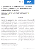 Cover page: A genome‐scale TF–DNA interaction network of transcriptional regulation of Arabidopsis primary and specialized metabolism