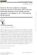 Cover page: Search for the direct production of charginos, neutralinos and staus in final states with at least two hadronically decaying taus and missing transverse momentum in pp collisions at s=8 TeV with the ATLAS detector