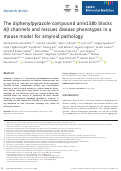 Cover page: The diphenylpyrazole compound anle138b blocks Aβ channels and rescues disease phenotypes in a mouse model for amyloid pathology