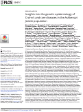 Cover page: Insights into the genetic epidemiology of Crohns and rare diseases in the Ashkenazi Jewish population.