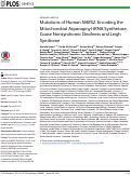 Cover page: Mutations of human NARS2, encoding the mitochondrial asparaginyl-tRNA synthetase, cause nonsyndromic deafness and Leigh syndrome.